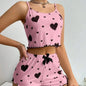 Conjunto Pijama Feminino Romântico Sweet Heart (Regata Cami + Shorts)